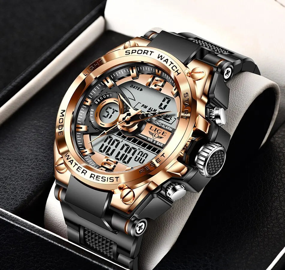 Men Military Watch Digital 50m Waterproof Wristwatch LED Quartz Clock Sport Watch Male Big Watches Men Relogio Masculino