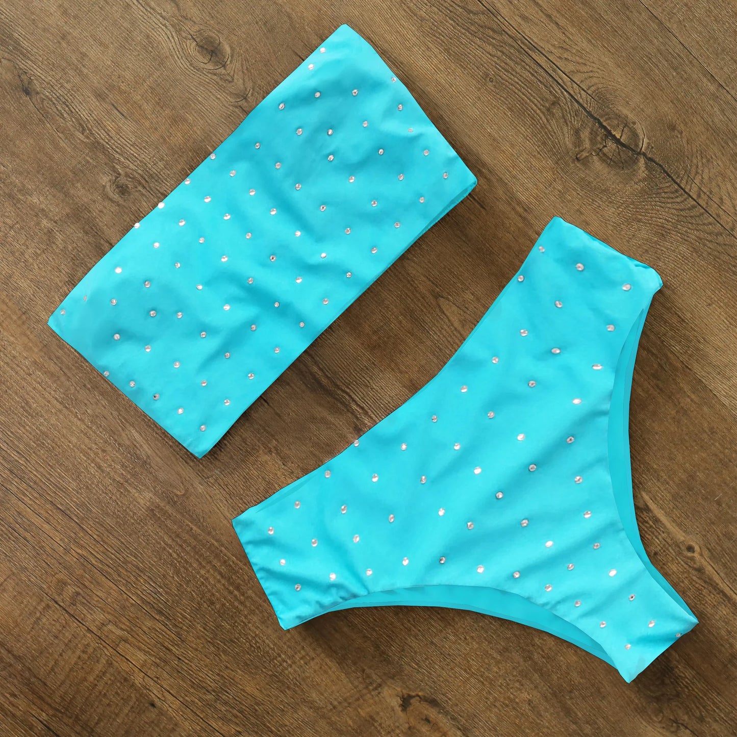 Reversible Bikinis Women Bandeau Swimwear Back Cross Halter Swimsuit Print High Waist Bathing Suit Femme Swim Wear Summer