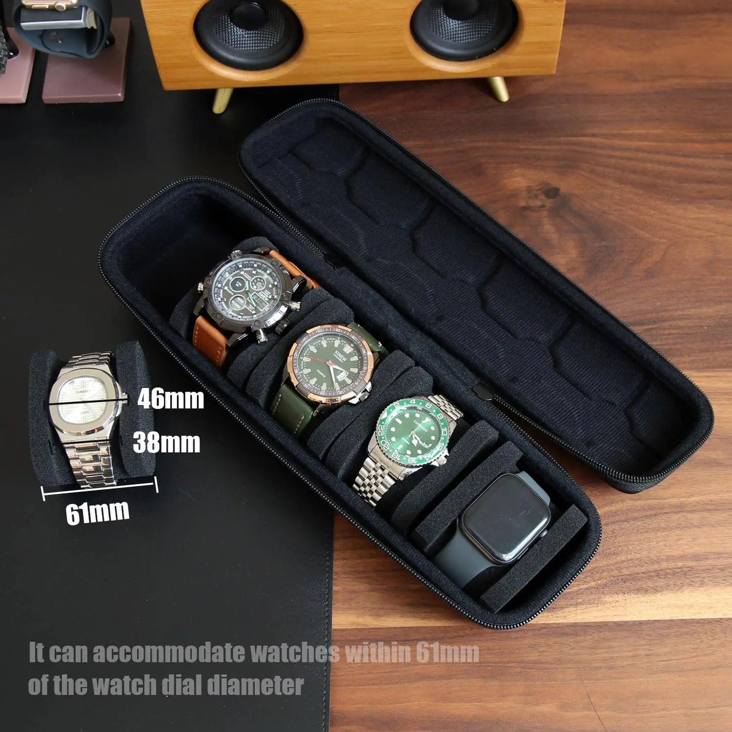 10 Slots Watch Storage Box Watch Zipper Travel Case Portable Watch Organizer Display Holder for Wristwatches and Smart Watches