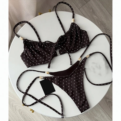 Push Up Bikinis 2026 Sexy Women Swimsuit Swimwear Female Bikini Set Beads Biquini Bathing Suit Dot Swimming Suit Beachwear