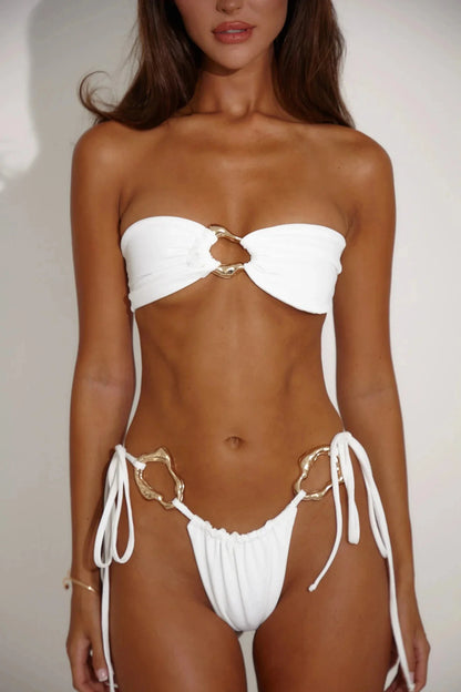 Micro Brazilian Bikinis Women Swimsuit 2024 New Sexy Low Waist Bandeau Swimwear Thong Bathing Suit Beachwear Biquini female