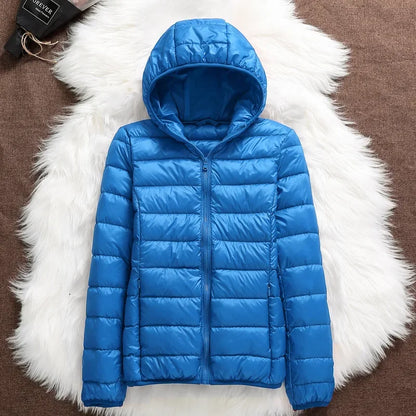 15 Colors Women Puffer Jackets Plus Size 5xl 6xl 7xl 2025 New Spring Autumn Hooded Female Ultra Lightweight Packable Down Coats