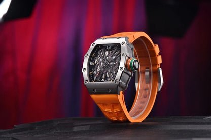 PAGANI DESIGN  Luxury Mens Quartz Watches Barrel Shape Waterproof Wrist Watch For Men VH65 Silicone Luminous Sapphire Mirror