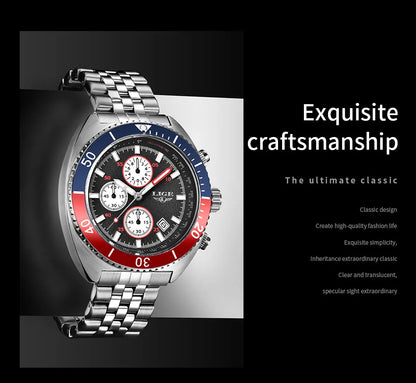 LIGE New Business Luxury Watches Men Top Quality Fashion Quartz Wristwatches Male 30M Waterproof Casual Mens Watch Gifts Reloj