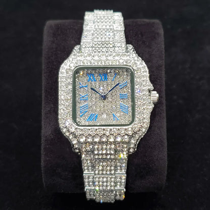 Luxury Full Diamond Watches Women Fashion Bling Silver Stainless Steel Quartz Wristwatch Iced Out Shiny Jewelry Watch 2026 New