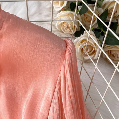 Elegant Autumn Ruffles Long Sleeve Maxi Mermaid Dress Women Hollow Out Casual Satin Fishtail Cake Dresses Prom Evening Vestidos