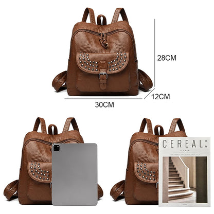Women High quality leather Backpacks Vintage Female Shoulder Bag Sac a Dos Travel Ladies Bagpack Mochilas School Bags For Girls