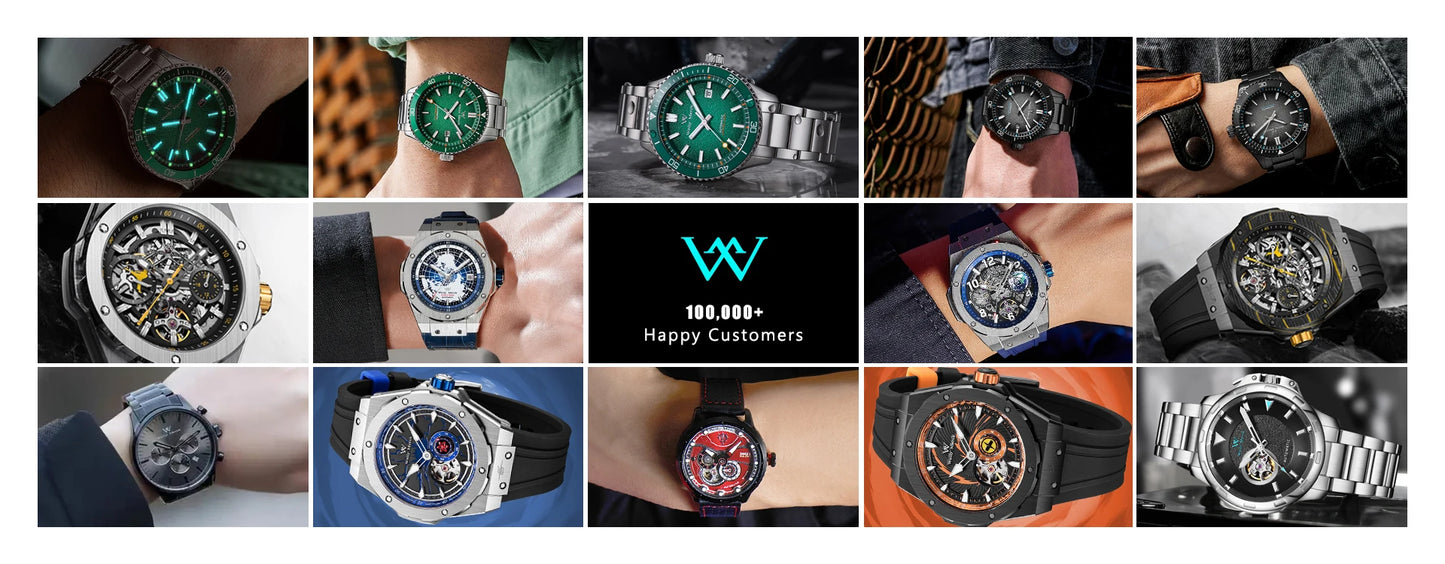 WM Watch Automatic Mechanical Watches Man Stainless Steel Waterproof MIYOTA 82S7 Limited Edition Welly Merck Watch Joint Series