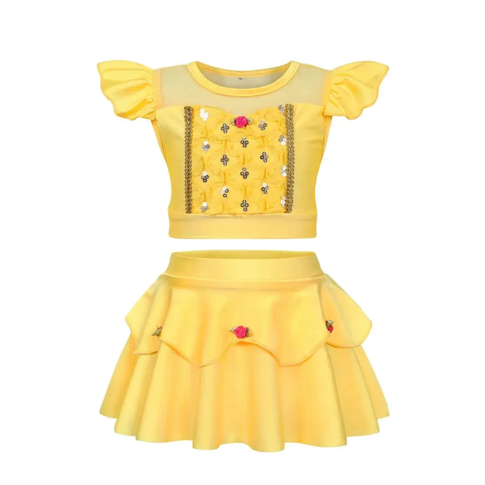Princess Swimsuit Mermaid Mirabel Isabella Swimsuit Set Girl Summer Beachwear Pool Party Kids Anna Elsa Rapunzel Swimwear Suit