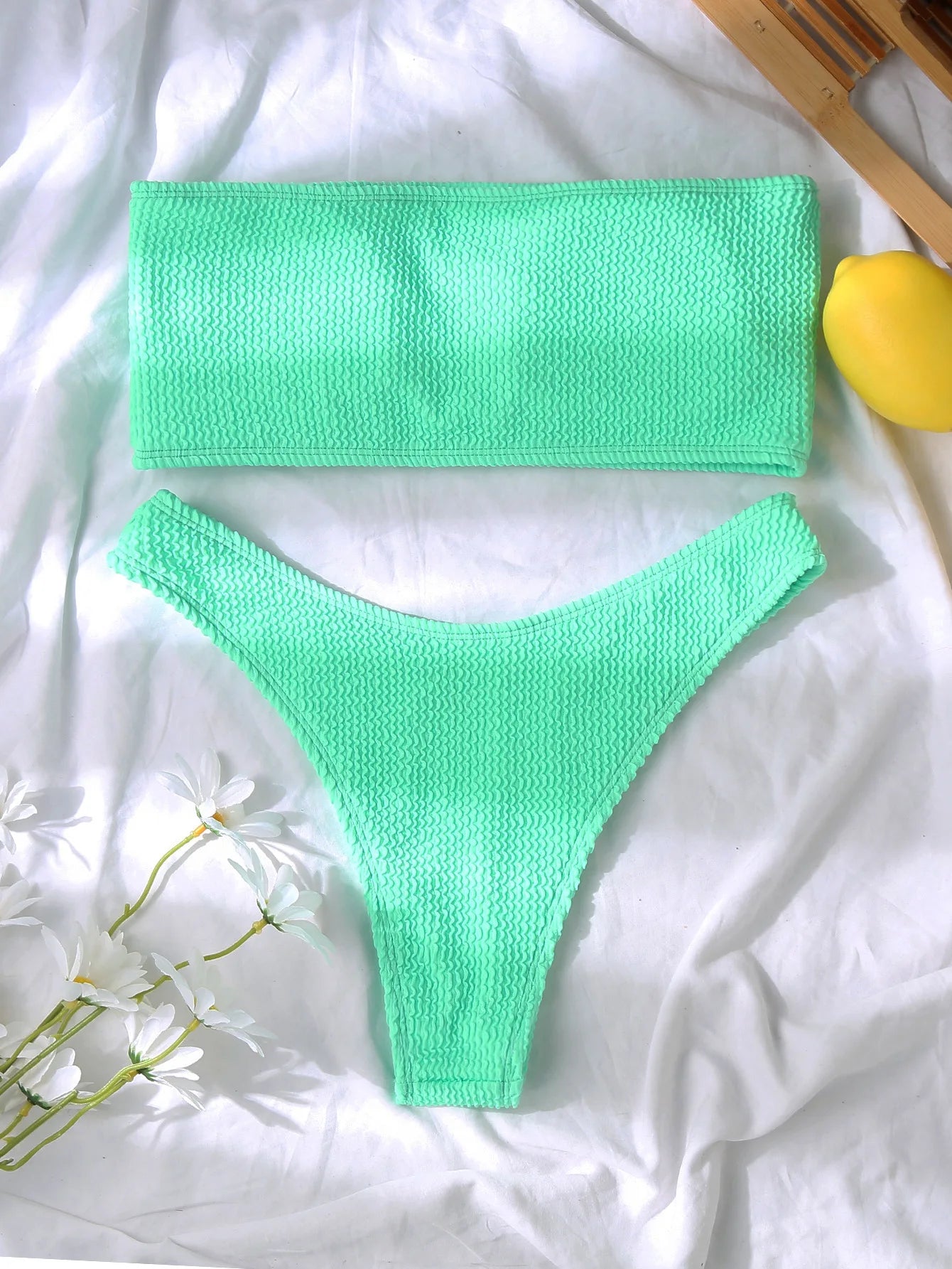 Fashion Bikini Textured Swimwear Women 2026 High Cut Swimsuit Women Bathing Suits Solid Brazilian Bikinis Set