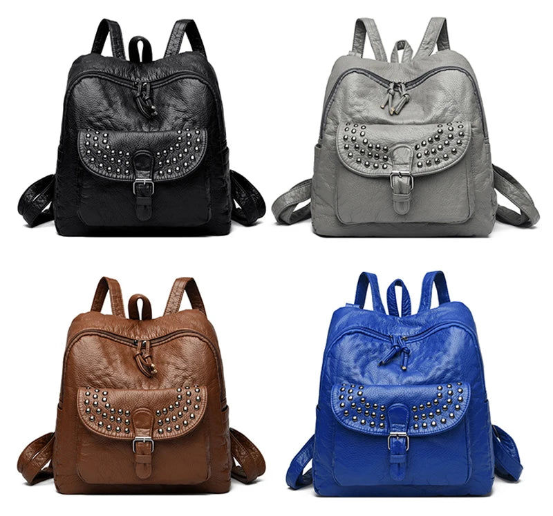 Women High quality leather Backpacks Vintage Female Shoulder Bag Sac a Dos Travel Ladies Bagpack Mochilas School Bags For Girls