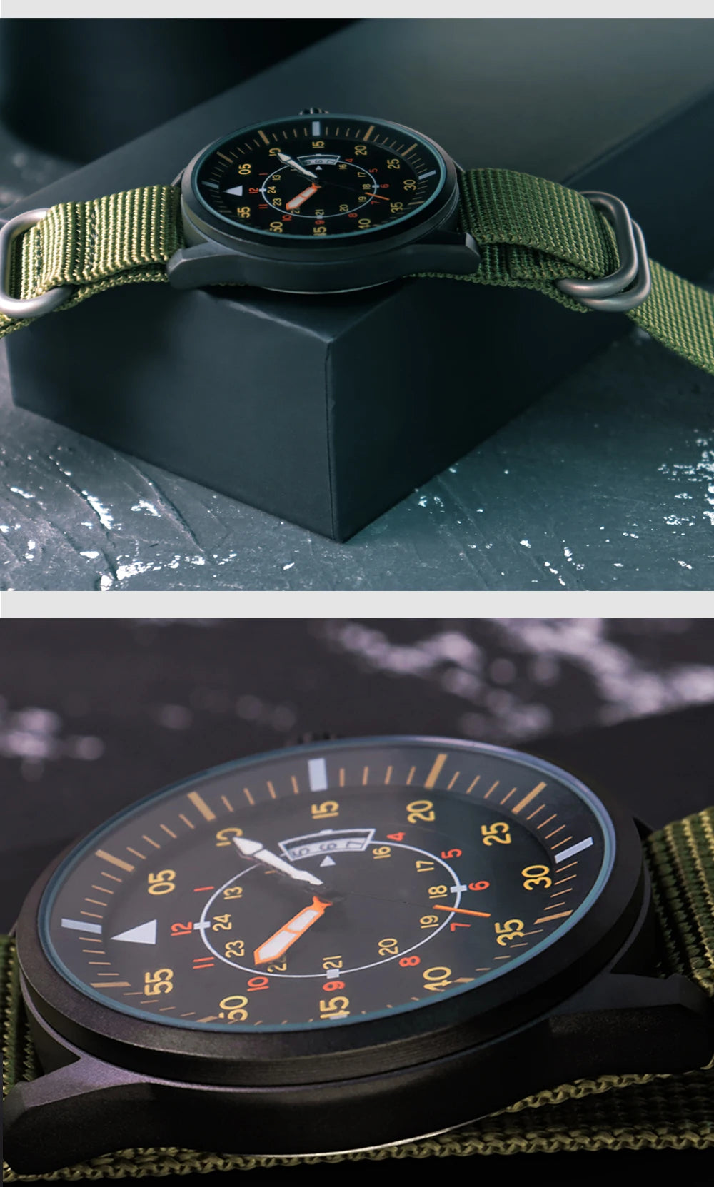 ADDIESDIVE Men Luminous Watch 5Bar Waterproof High Quality Nylon Strap Wristwatch Men Quartz Wirst Watches Relogio Masculino