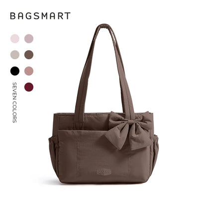 BAGSMART Versatile Travel Tote Bag Women Commuting Bag Multiple Pockets Messenger Handbag College School Shoulder Bag