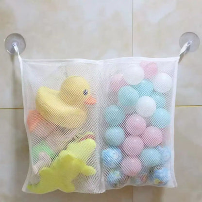Baby Shower Bath Toys White Baby Kids Toy Storage Mesh with Strong Suction Cups Toy Bag Net Bathroom Organizer for Kids Toddlers