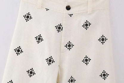 Vintage Women Loose Boho Linen Pants 2023 Summer Fashion Ladies Vocation Soft Embroidery Trousers Female Casual Bottoms Chic