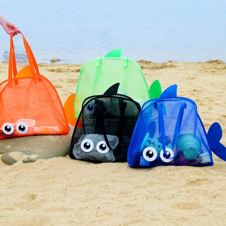 Cute Large Capacity Storage Bag Portable Foldable Mesh  Sand Digging Toy Organizer Pouch for Beach Travel Outdoor Sports