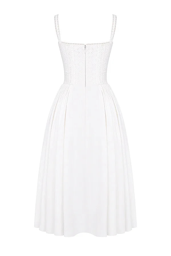 Ashgaily White Dress Women Halter Cotton Long Dress Lace Elegant Party Outfits Ladies Sexy Club Clothes