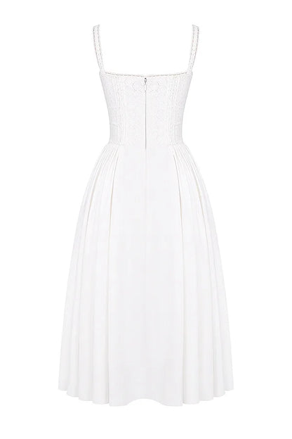 Ashgaily White Dress Women Halter Cotton Long Dress Lace Elegant Party Outfits Ladies Sexy Club Clothes