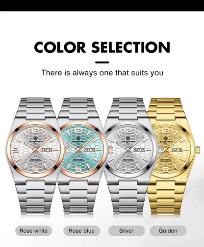 PAAZOMU Casual Man Watch Fashion Exquisite Men Wristwatches Waterproof Luminous Date Stainless Steel Quartz Men's Watches Reloj