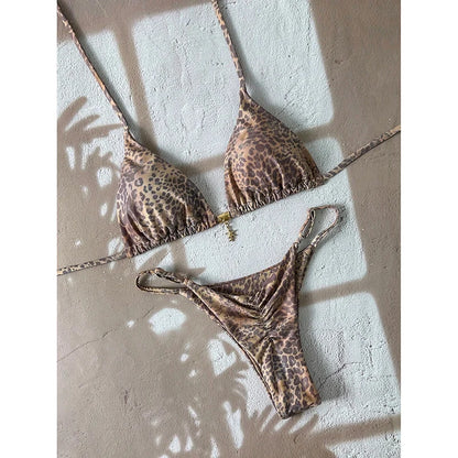 Micro Bikini Women Swimsuit Two-Piece Bathing Suit Woman Swimwear 2026 Sexy Leopard Push Up Thong Bikinis Sets Beachwear Summer