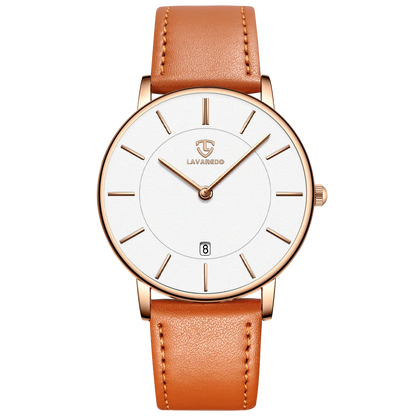 Mens Watches, Minimalist Fashion Simple Wrist Watch for Men Analog Date with Leather Strap