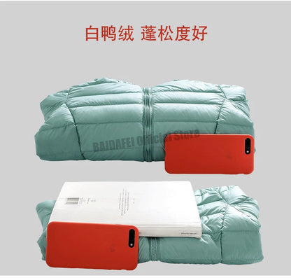 15 Colors Women Puffer Jackets Plus Size 5xl 6xl 7xl 2025 New Spring Autumn Hooded Female Ultra Lightweight Packable Down Coats