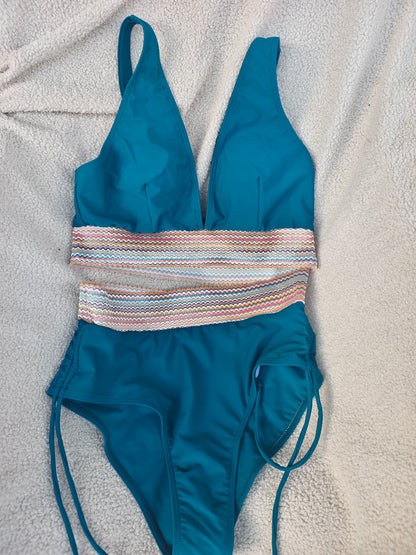 2024 Solid Color Drawstring Bikini Set Fashion High Waist Separate Patchwork Swimwear Drawstring Women Swimsuit Women