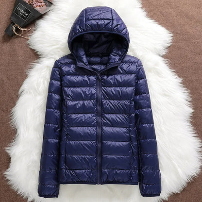 15 Colors Women Puffer Jackets Plus Size 5xl 6xl 7xl 2025 New Spring Autumn Hooded Female Ultra Lightweight Packable Down Coats