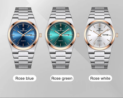 PAAZOMU Luxury Quartz Man Wristwatch Sport Men Watches Waterproof Luminous Date Week Stainless Steel Men's Watch Male Reloj+box