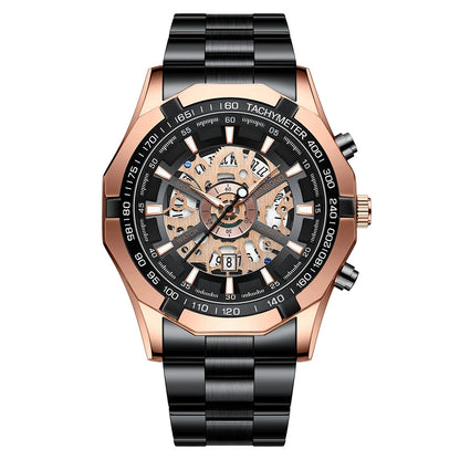 BINBOND S033 Luxury Hollow Non-Mechanical Business Quartz Men Watches 30M Waterproof Trendy Hollow Design Classics Men Watches