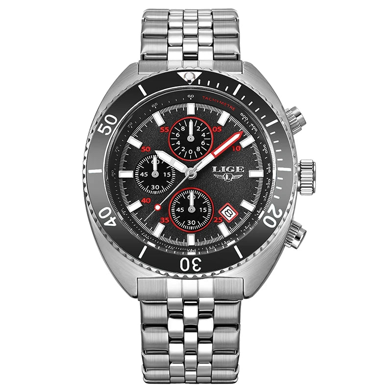LIGE New Business Luxury Watches Men Top Quality Fashion Quartz Wristwatches Male 30M Waterproof Casual Mens Watch Gifts Reloj