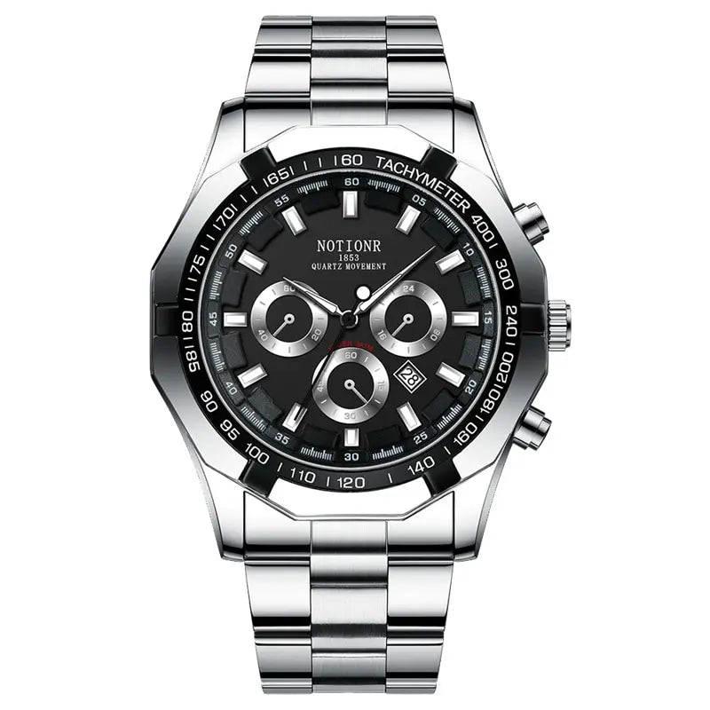 Luxury Mens Sport Watches Fashion Men Business Stainless Steel Waterproof Quartz Wristwatch Calendar Luminous Clock Reloj Hombre