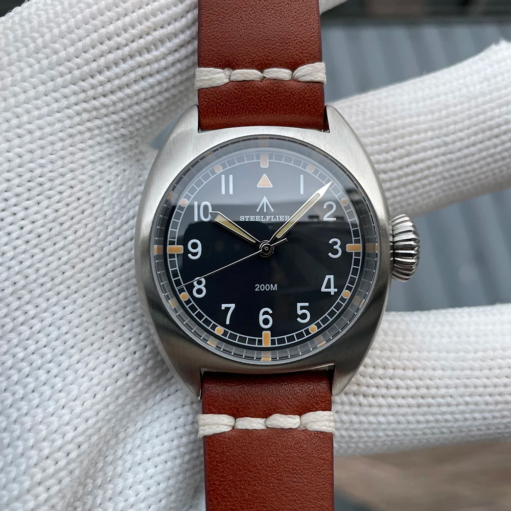 SF745 STEELFLIER Dive Wristwatch VH31 Silent Movement Super Luminous Sapphire Crystal 20Bar Waterproof Luxury 316L Steel Watches