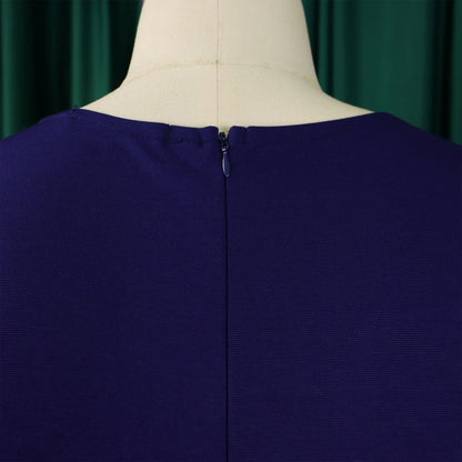 Summer New 2026 Women's Solid Color V-Neck Short Sleeve Dress Pencil Skirt Waist Tunle Material Fashionable Casual Maxi Dress