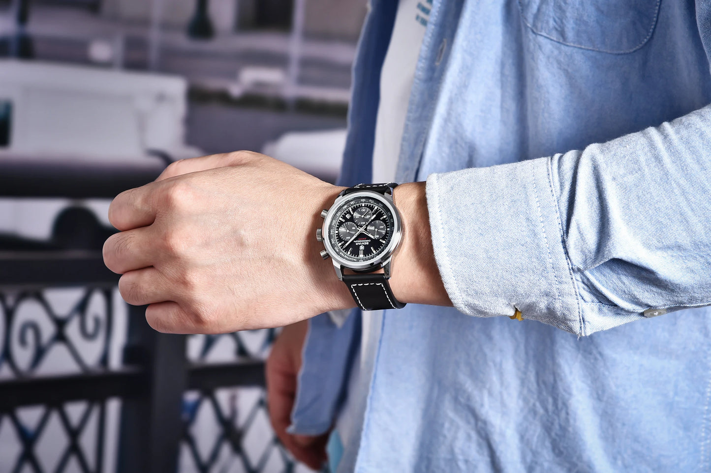 BENYAR 5188 New Quartz Watches for Men Top Brand 42MM Military Watch Luxury Chronograph 30M Waterproof Male Clock Reloj Hombre