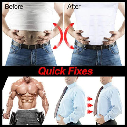 Men's Slimming Body Shapewear Corset Vest Shirt Compression Abdomen Tummy Belly Control Slim Waist Cincher Underwear Sports Vest