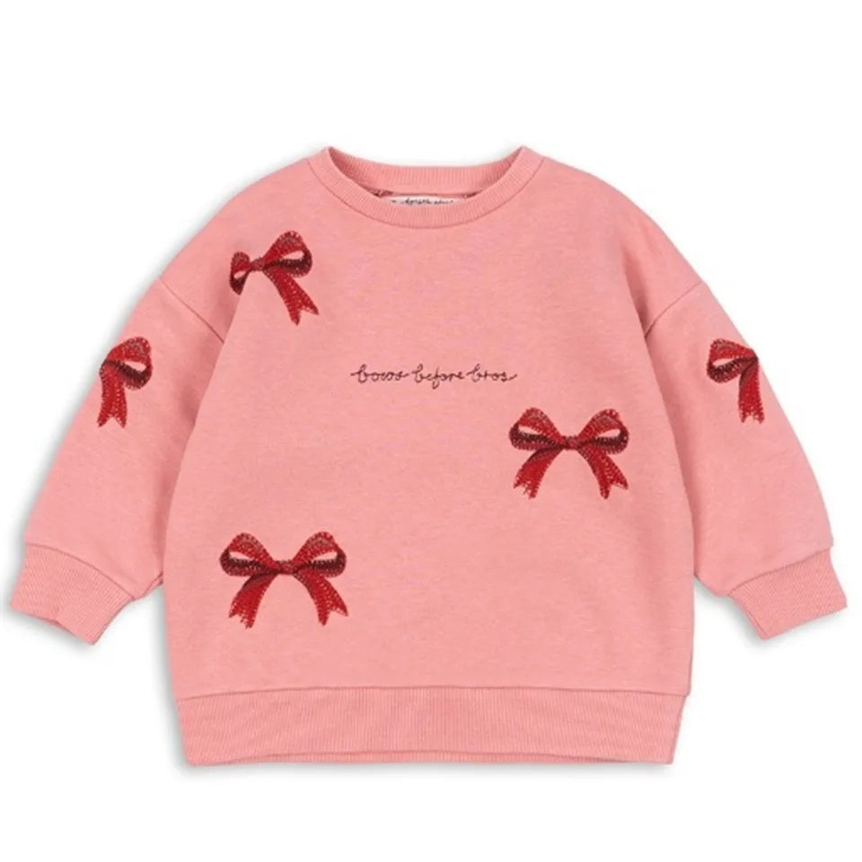 Fashion Girls Sweatshirts 2026 Spring Heart Cherry Printed Children Hoodies and Pant Suit Kids girl Cardiagn and Skirt Clothes