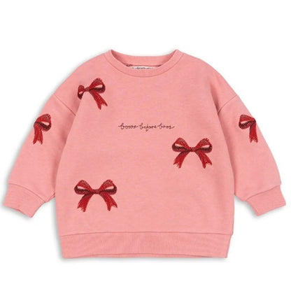 Fashion Girls Sweatshirts 2026 Spring Heart Cherry Printed Children Hoodies and Pant Suit Kids girl Cardiagn and Skirt Clothes