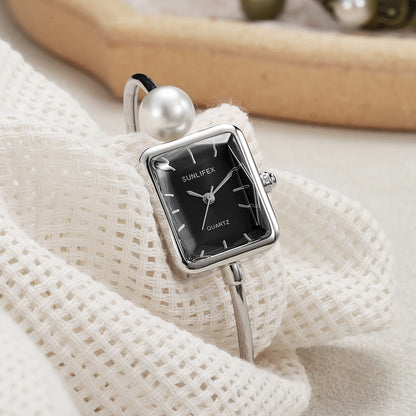 Y2k personalized ladies' watches plain bracelet simple design women's square alloy case watch gift watch