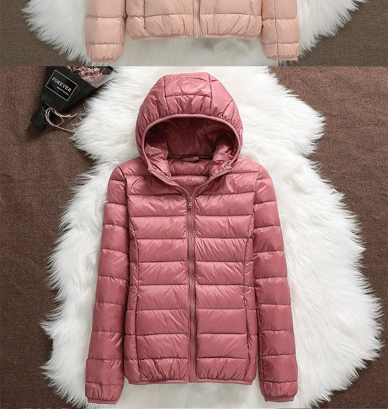 15 Colors Women Puffer Jackets Plus Size 5xl 6xl 7xl 2025 New Spring Autumn Hooded Female Ultra Lightweight Packable Down Coats