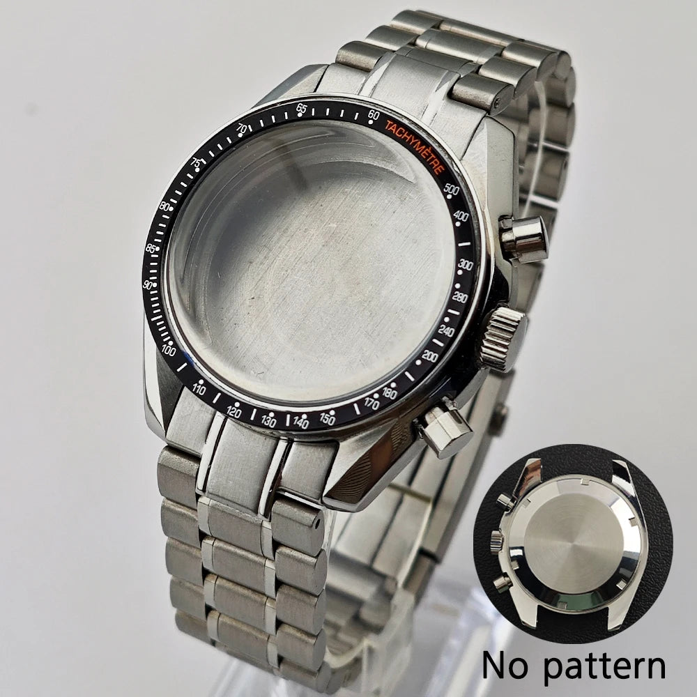 39.7mm Case Watches Metal Case Fits VK63 Movement Accessories Sapphire Glass Equipped With Bezel And Strap VK63 Dial