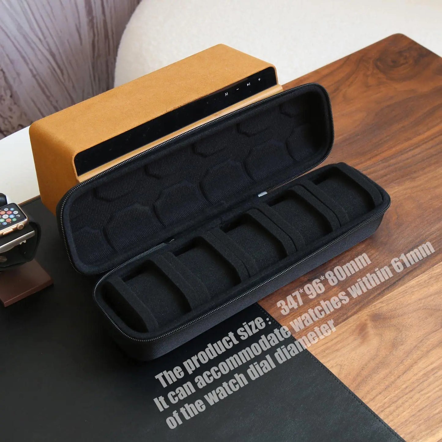 10 Slots Watch Storage Box Watch Zipper Travel Case Portable Watch Organizer Display Holder for Wristwatches and Smart Watches