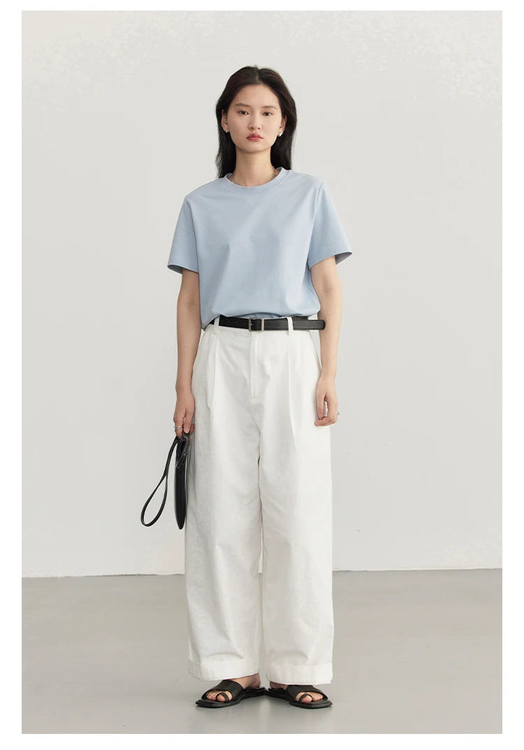 CHIC VEN Women's Tees Basic O Neck Short Sleeve Pullover T-shirt for Woman Solid Female Top Casual Ladies Tshirt Summer 2024