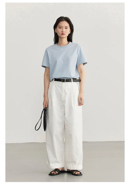 CHIC VEN Women's Tees Basic O Neck Short Sleeve Pullover T-shirt for Woman Solid Female Top Casual Ladies Tshirt Summer 2024