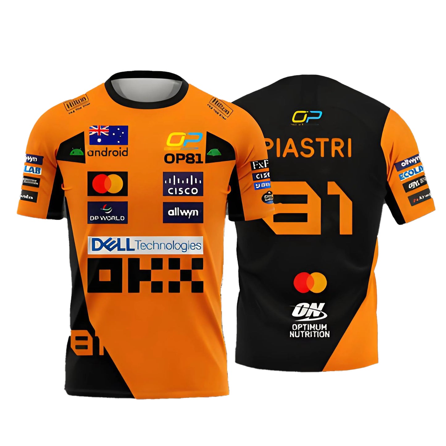 McLaren Racing Lando Norris Tee | 2025 NO.4 Edition Breathable Sportswear | Extreme Sports Inspired Short Sleeve Top