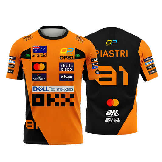 McLaren Racing Lando Norris Tee | 2025 NO.4 Edition Breathable Sportswear | Extreme Sports Inspired Short Sleeve Top