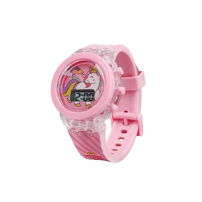 Flash Light Frozen Mickey Kids Watches For Girls Cartoon Snow White Car Children Watch Boys School Student Digitel Clock Gifts
