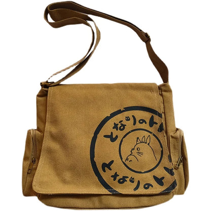 Women's Canvas Shoulder Bag Large Capacity Crossbody Bag Cartoon Messenger Tote Bag Bags Bags
