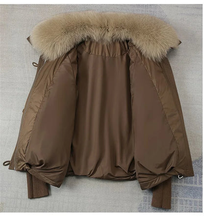 2024 Winter New Short Down Cotton Jacket Women Korean Loose Cotton Jacket Women, Oversized Wool Collar, Thickened Cotton Coat