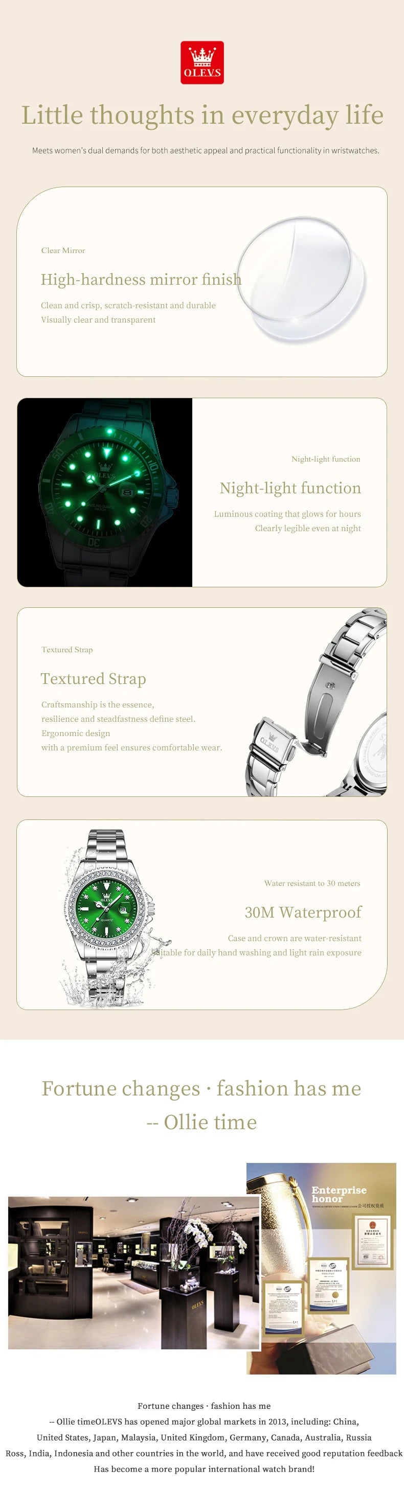 OLEVS Top Brand Couple Watches Trend Luxury Fine Steel Original Quartz Wristwatch for Lover Exquisite Gift Box Waterproof 2Pcs